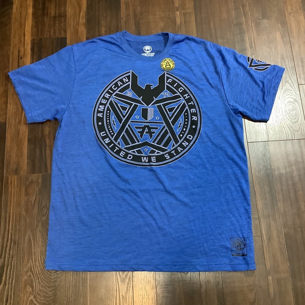 American Fighter Mens Blue United We Stand Graphic T-Shirt 3XL Premium Athletics
